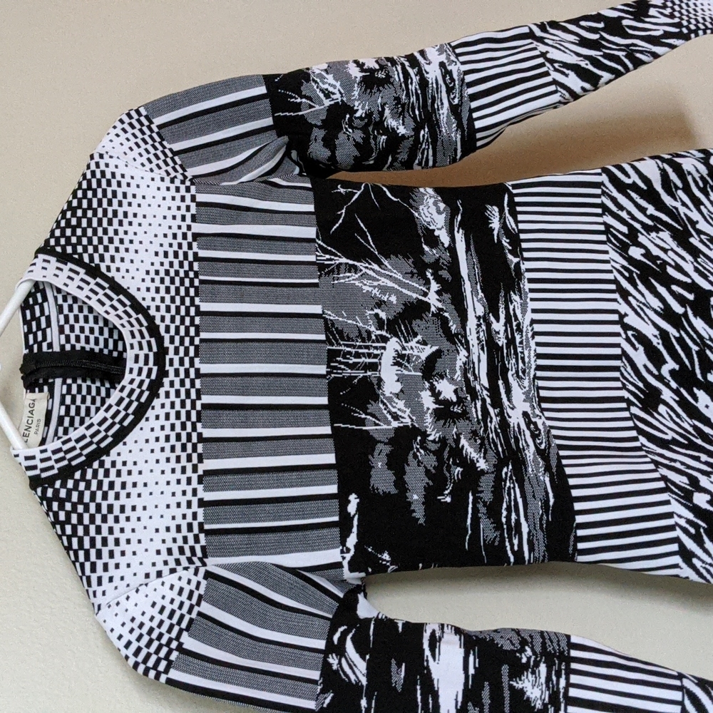 Balenciaga Mixed Pattern Dress - Picture 3 of 6